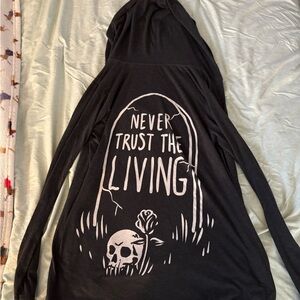 Edgy Black Graphic Women's Cardigan